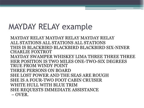 mayday relay